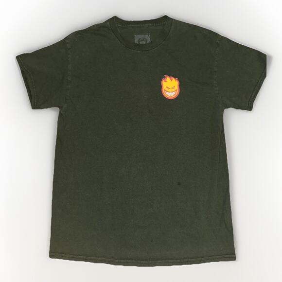 Spitfire T-Shirt Green Medium 18x26 Skater Tee 90s Y2K - Picture 1 of 4